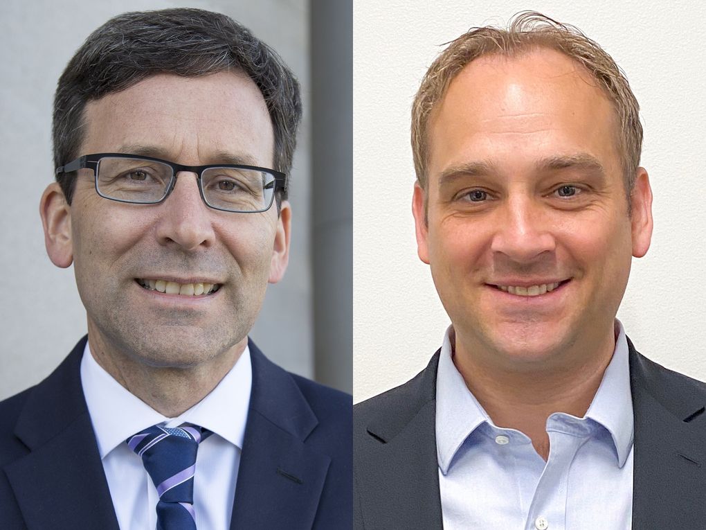 Bob Ferguson, left, and Matt Larkin, right. (Courtesy of the campaigns)