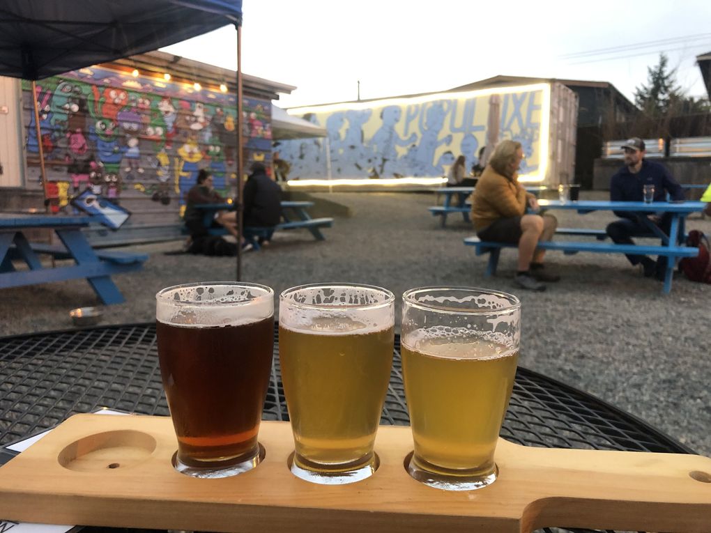 Populuxe claims the biggest beer garden in Ballard. The brewery says well-behaved dogs (and children) are welcome. (Trevor Lenzmeier / The Seattle Times)