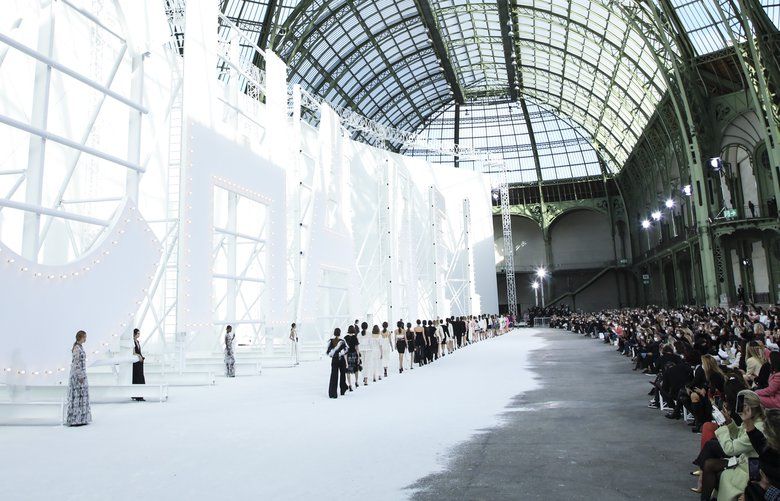 Karl Lagerfeld transformed the Grand Palais into the Eiffel Tower   Everything You Need to Know About the Chanel Couture Show  POPSUGAR Fashion  Photo 7