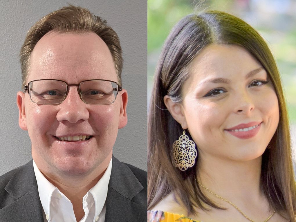 Chris Reykdal, left, and Maia Espinoza, right. (Courtesy of the campaigns)