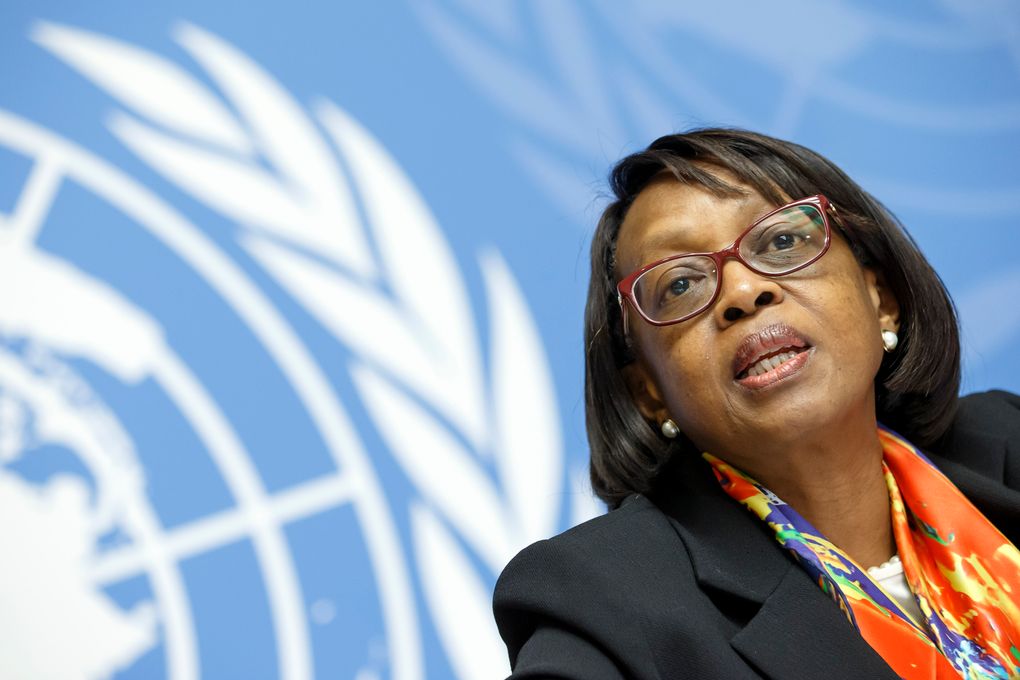 FILE – In this Friday, Feb. 1, 2019 file photo, Matshidiso Moeti, World Health Organization (WHO) Regional Director for Africa, speaks to the media at the European headquarters of the United Nations in Geneva, Switzerland. Health officials in Africa say the rollout of new rapid diagnostic tests for COVID-19 could be a “game-changer” for its fight against the coronavirus, while warning that increased testing could also drive up numbers for a continent that has seen a decline or a plateauing in confirmed cases — at a time when the West has seen case counts soar. “African countries are gearing up to introduce antigen-based rapid diagnostic tests on a large scale, and this will be a game changer, we think, in the fight against COVID-19,” said Dr. Matshidiso Moeti. (Salvatore Di Nolfi/Keystone via AP, file)