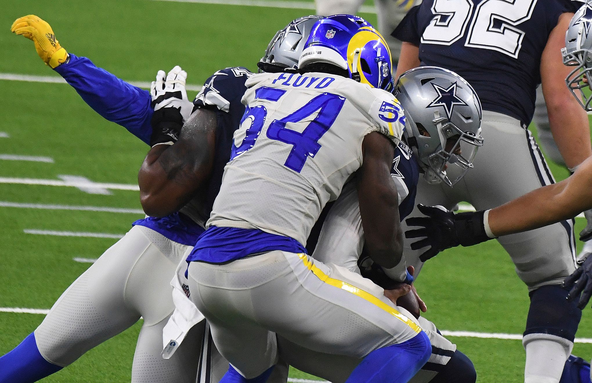 Linebacker (54) Leonard Floyd of the Los Angeles Rams against the