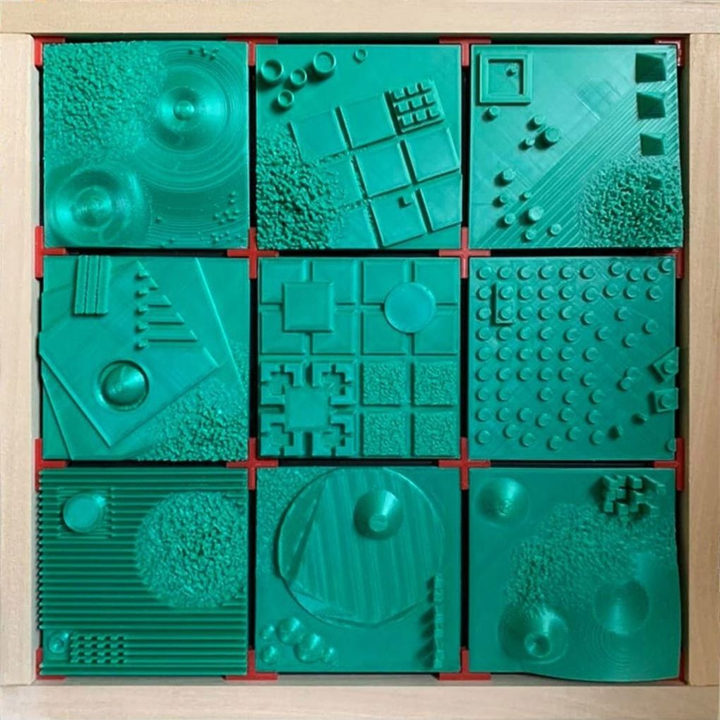 “Alternatives,” from the Gridlock Series by Ray Freeman, a Seattle artist. Freeman, who is taking part in Artists Sunday, says “the series title ‘Gridlock’ refers to not only the geometry I am exploring with these pieces, but the situation we find ourselves in, both socially and politically during the pandemic.” (Courtesy of Ray Freeman)