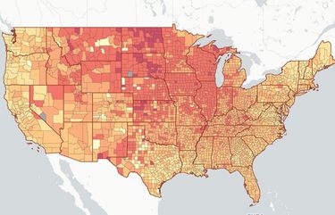 The COVID-19 Event Risk Assessment Planning Tool offers a risk forecast for every county in the country. (Joshua Weitz and Clio Andris/Georgia Institute of Technology)
1825199 1825199