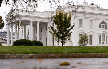 The White House is shown Thursday, Nov. 12, 2020, in Washington. (AP Photo/Andrew Harnik) DCAH104 DCAH104