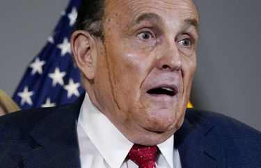 Former Mayor of New York Rudy Giuliani, a lawyer for President Donald Trump, speaks during a news conference at the Republican National Committee headquarters, Thursday Nov. 19, 2020, in Washington. (AP Photo/Jacquelyn Martin) DCJM235 DCJM235