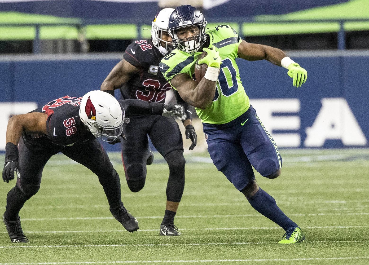 FOX Sports: NFL on X: Please enjoy Carlos Hyde celebrating his 50-yard TD  run for the @Seahawks in 8K 