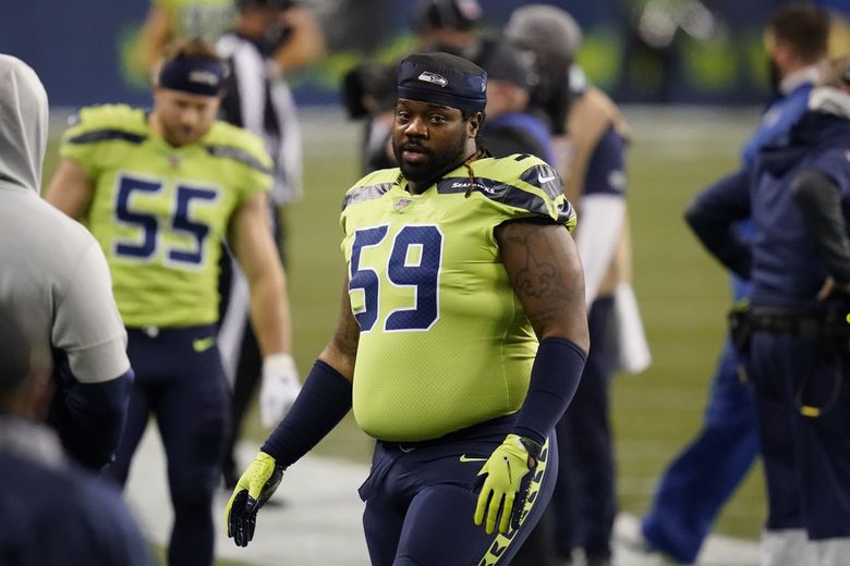 Seattle Seahawks guard Demetris Harris (74) walks on the field during the  NFL football team's rookie minicamp, Friday, May 12, 2023, in Renton, Wash.  (AP Photo/Lindsey Wasson Stock Photo - Alamy