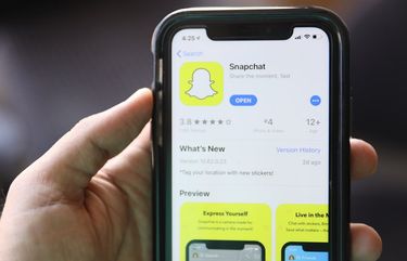 In this Monday, July 30, 2019 photo, the social media application, Snapchat is displayed on Apple’s App Store. (AP Photo/Amr Alfiky)