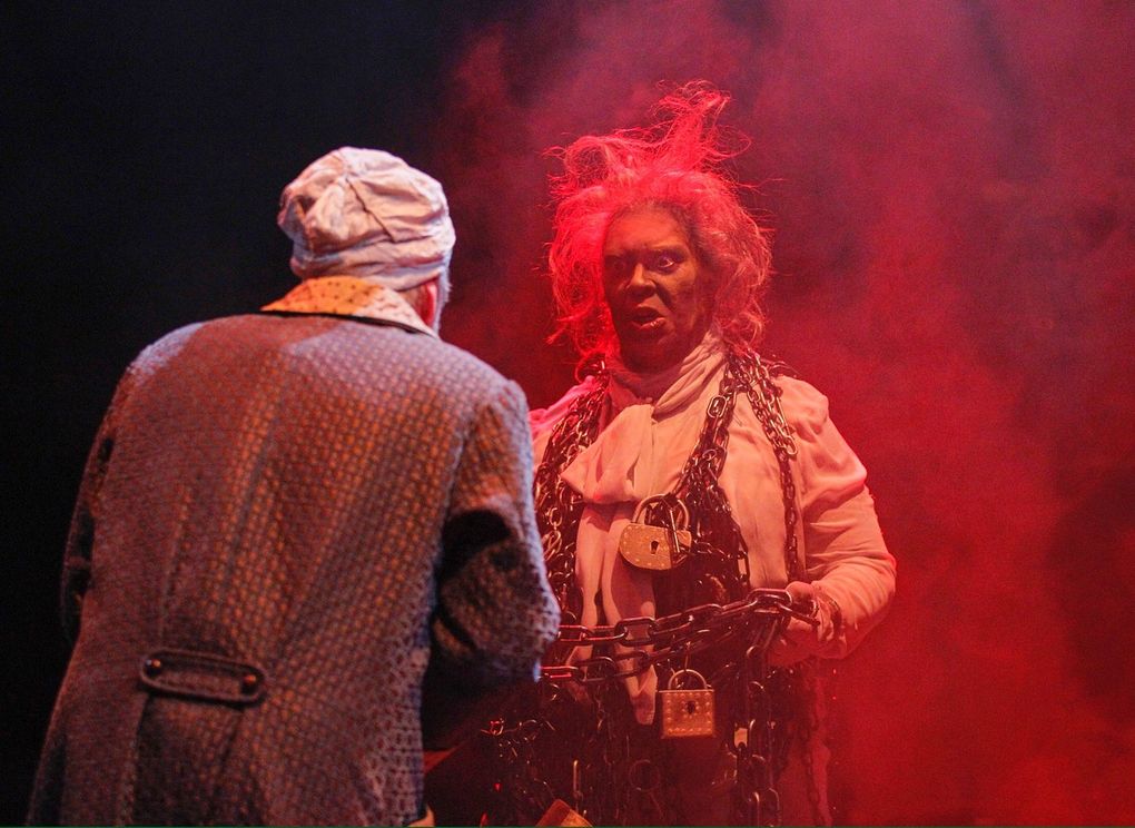 Kurt Beattie as Scrooge and the late G. Valmont Thomas as Marley in ACT’s 2015 production of “A Christmas Carol.” (Chris Bennion)
