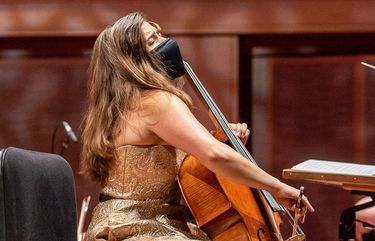 Cellist Alisa Weilerstein and conductor Ludovic Morlot with the Seattle Symphony
