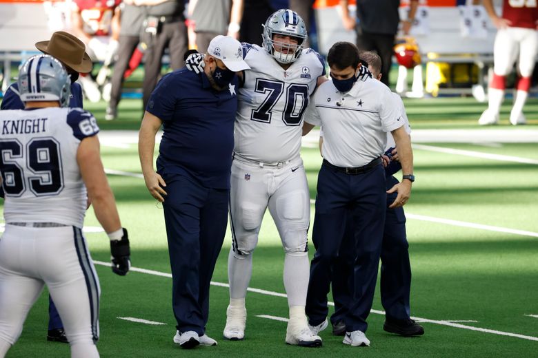 Dallas Cowboys guard Zack Martin (70) is seen after an NFL