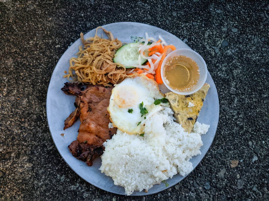 The com tam suon bi cha op la from Vietnam House with pork and broken rice is a grand slam of traditional Vietnamese flavors. (Jackie Varriano / The Seattle Times)