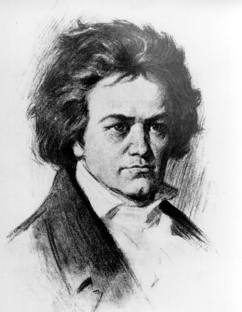 An undated sketch of German composer Ludwig van Beethoven, who was born in December 1770. (The Associated Press)