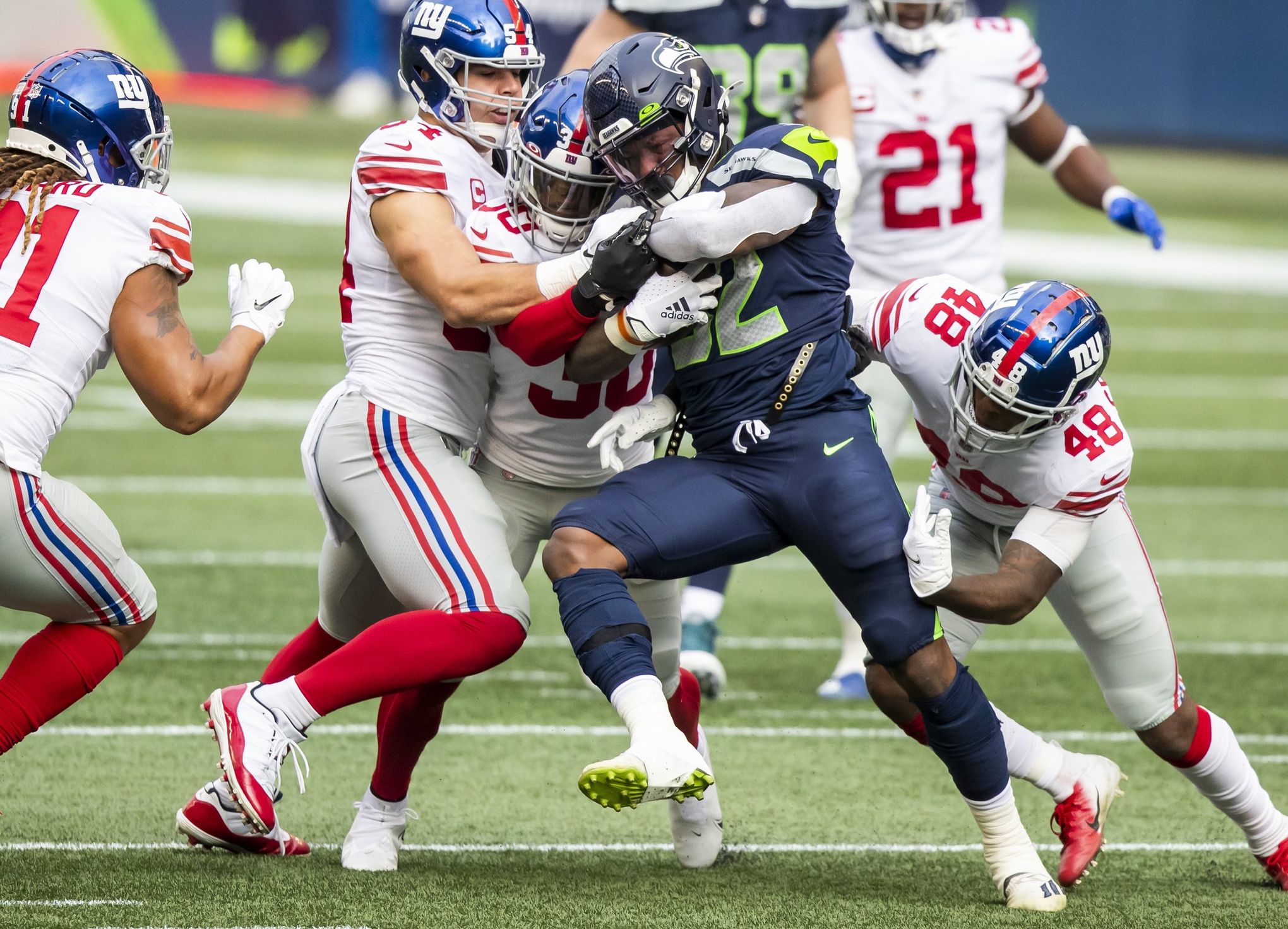 Seahawks' Chris Carson had just six carries vs. the Falcons. Pete Carroll  promises he'll get more soon.