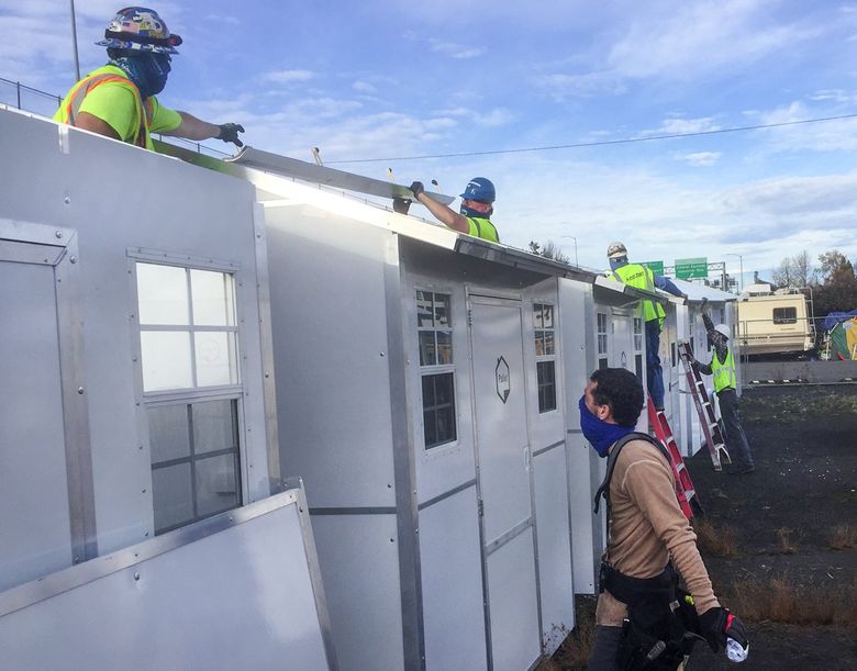 An Everett company's tiny homeless shelters pop up in Portland, more cities  across U.S. | The Seattle Times