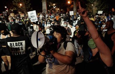 FILE — A Black Lives Matter demonstration in Portland, Ore., July 30, 2020, during the months of protests following the death of George Floyd. Any significant police reforms across the U.S. are likely to require dismantling deeply ingrained systems that shield officers from scrutiny and make it difficult to remove them. (Mason Trinca/The New York Times) XNYT165