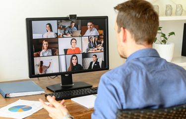 Man on a Zoom call. (Dreamstime/TNS) 4032250W 4032250W
