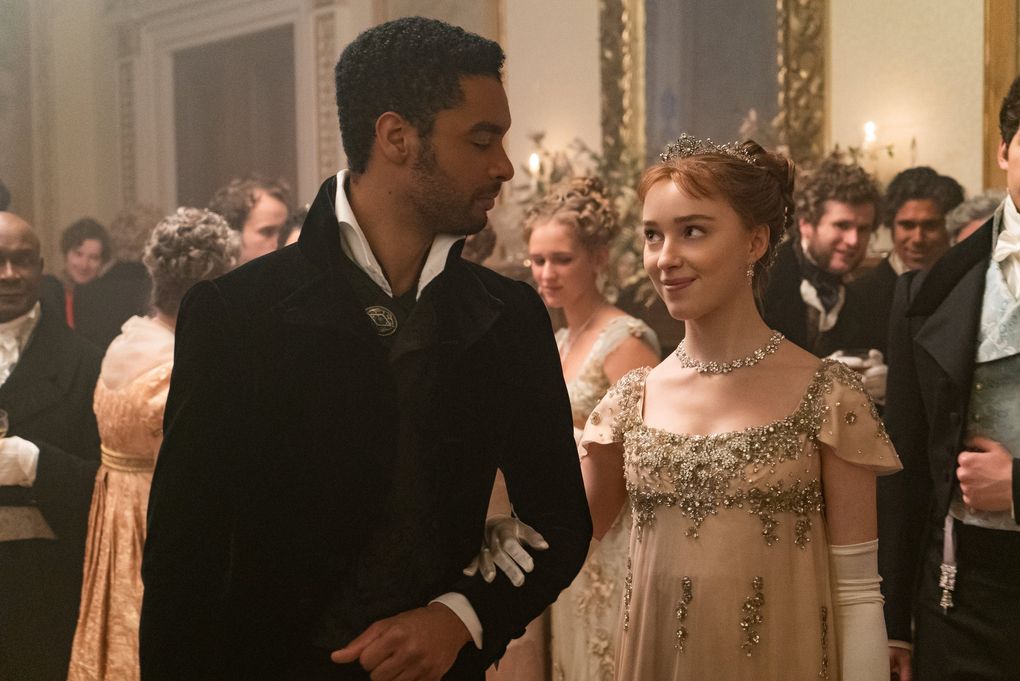 Regé-Jean Page plays Simon Basset and Phoebe Dynevor plays Daphne Bridgerton in Netflix’s “Bridgerton,” based on the novels of Seattle author Julia Quinn. (Liam Daniel / Netflix)