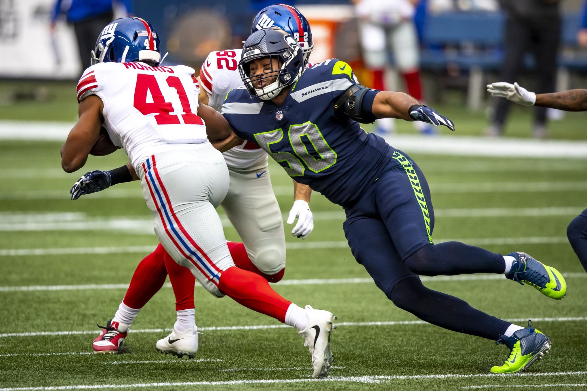 Seattle Seahawks Linebacker K.J. Wright draws an unsportsmanlike News  Photo - Getty Images