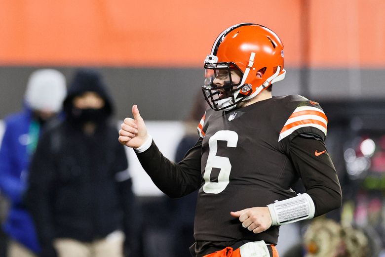 Baker Mayfield throws three more picks as Seattle wins in Cleveland - The  Boston Globe