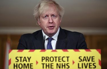 Britain’s Prime Minister Boris Johnson speaks during a coronavirus press conference at 10 Downing Street in London, Friday Jan. 22, 2021.  Johnson announced that the new variant of COVID-19, which was first discovered in the south of England, may be linked with an increase in the mortality rate. (Leon Neal/Pool via AP) WRC112 WRC112