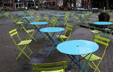 Occidental Park, also called Occidental Square, is virtually vacant even at mid-day, as the coronavirus outbreak broadens.

Wednesday  March 12, 2020 213318