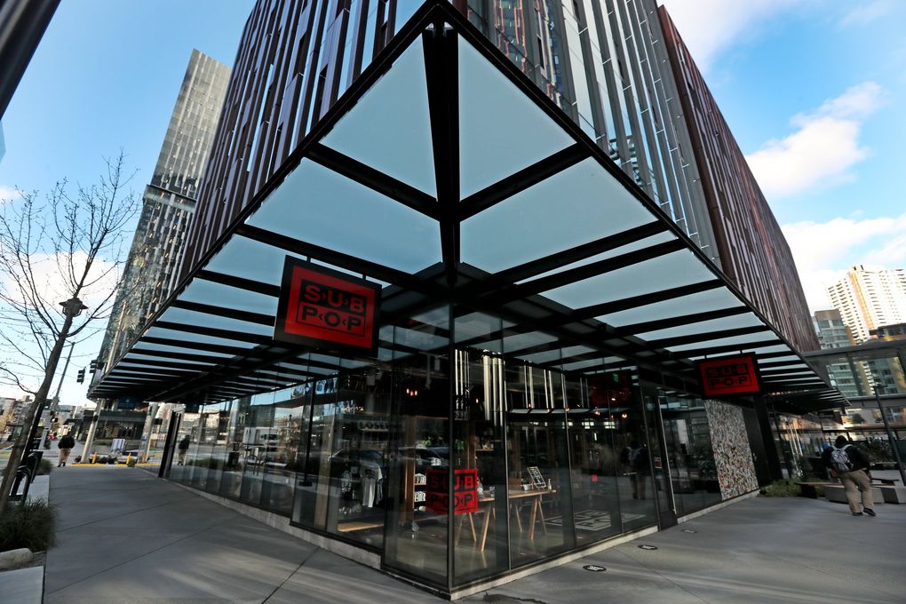 The exterior of Sub Pop’s new retail store, located at 2130 Seventh Ave. in Seattle. (Ken Lambert / The Seattle Times)