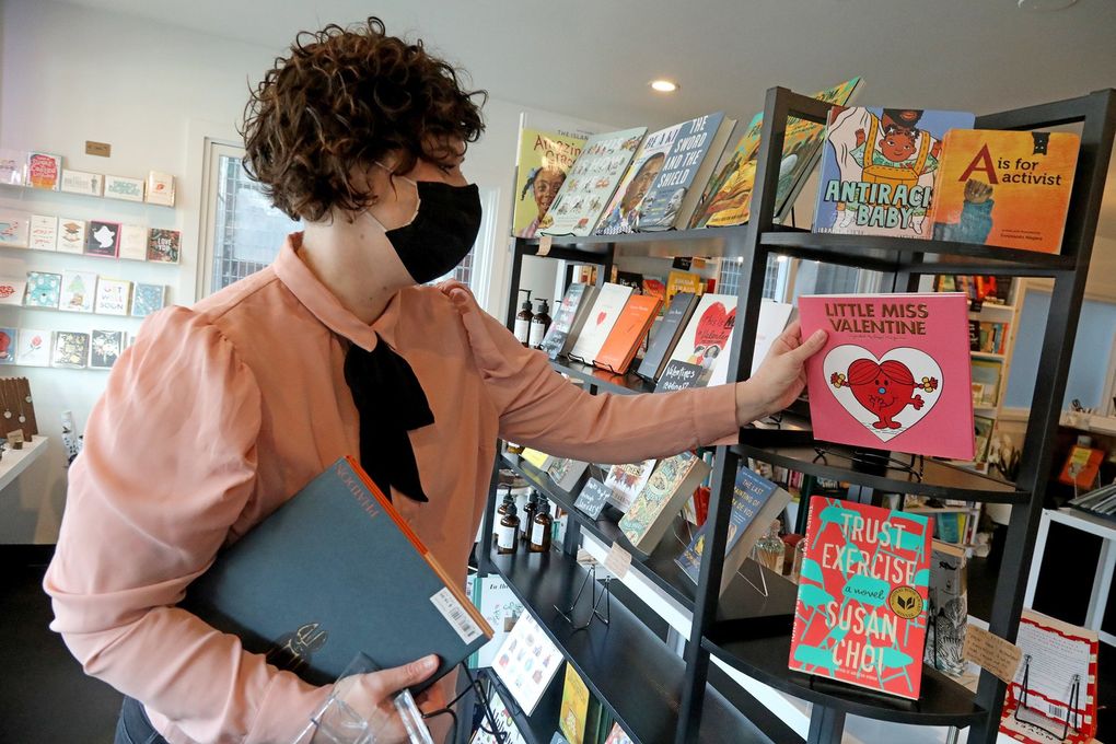Kari Ferguson opened Oh Hello Again bookstore on 15th Avenue East on Capitol Hill in December.
(Greg Gilbert / The Seattle Times)