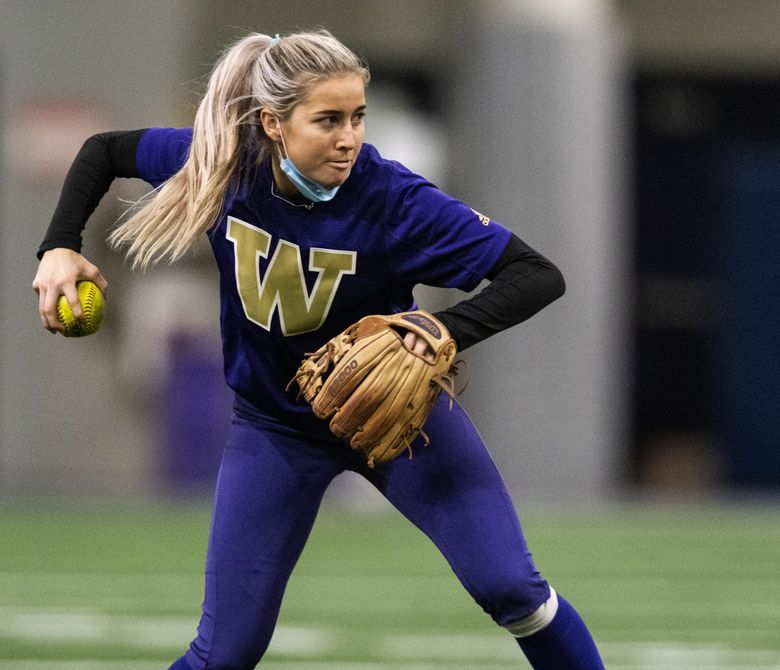 Washington infielder Sis Bates figures to be a leader on the nationally-ranked Huskies this season. (Dean Rutz / The Seattle Times)