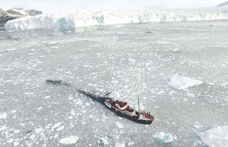 The Oceans Melting Greenland mission carried out depth and salinity measurements of Greenland’s fjords by boat and aircraft. MUST CREDIT: NASA.