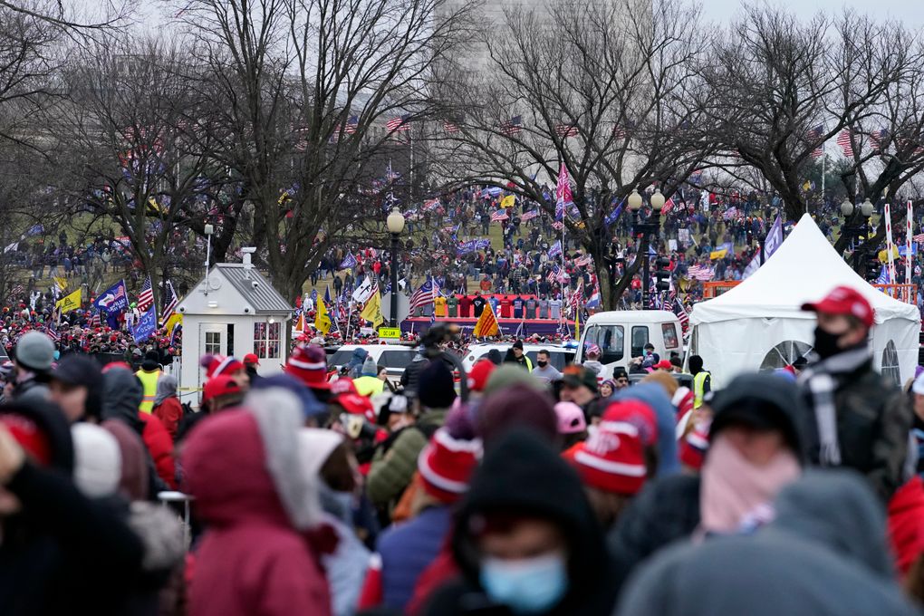 People attend a rally in support of President Donald Trump called the “Save America Rally,” Wednesday, Jan. 6, 2021, in Washington. (Jacquelyn Martin / The Associated Press)
