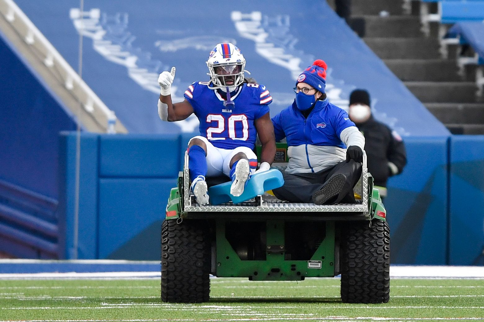 Buffalo Bills running back Zack Moss (20) plays against the