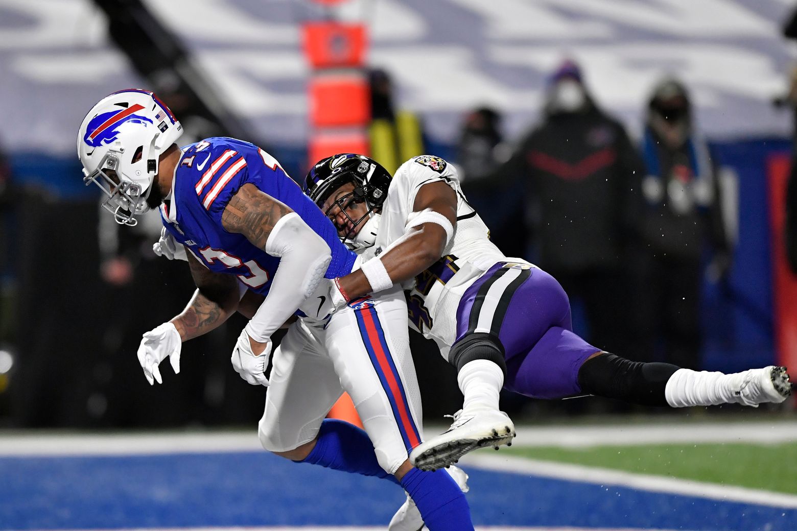 Buffalo Bills wide receiver Gabe Davis plays against the Baltimore