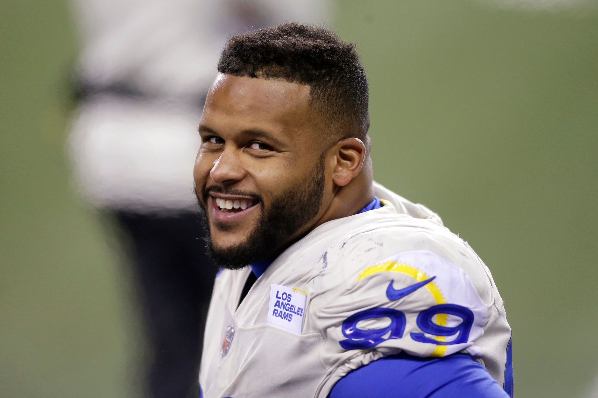 Rams' Aaron Donald ready to chase down former teammate Jared Goff