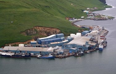 The Trident Seafoods plant on the remote island of Akutan is one of the largest fish and crab processing facilities in North America. In January of 2021, it has been the site of a  COVID-19 outbreak among workers.