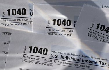 Internal Revenue Service 1040 Individual Income Tax forms for the 2017 tax year.