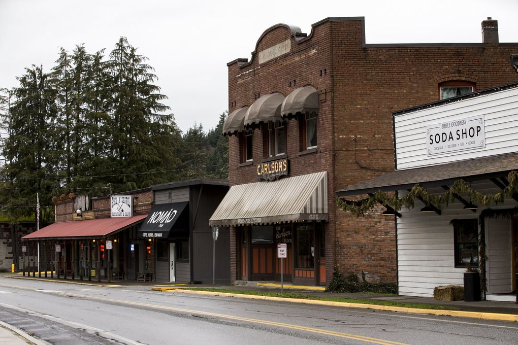 The Carlson Block is a former hotel and was built in 1910 in Wilkeson, Pierce County. (Amanda Snyder / The Seattle Times)