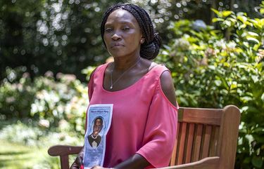 Wanda Cooper-Jones, mother of Ahmaud Arbery, sits for a portrait at Pendleton King Park in Augusta, Friday, July 24, 2020. On February 23, 2020, Ahmaud Arbery was fatally shot while jogging in a neighborhood near Brunswick. Travis McMichael, 34, and his father, Gregory McMichael, 64 are charged with felony murder and aggravated assault in the fatal shooting of Ahmaud Arbery. (Alyssa Pointer/Atlanta Journal-Constitution/TNS) 9362976W 9362976W