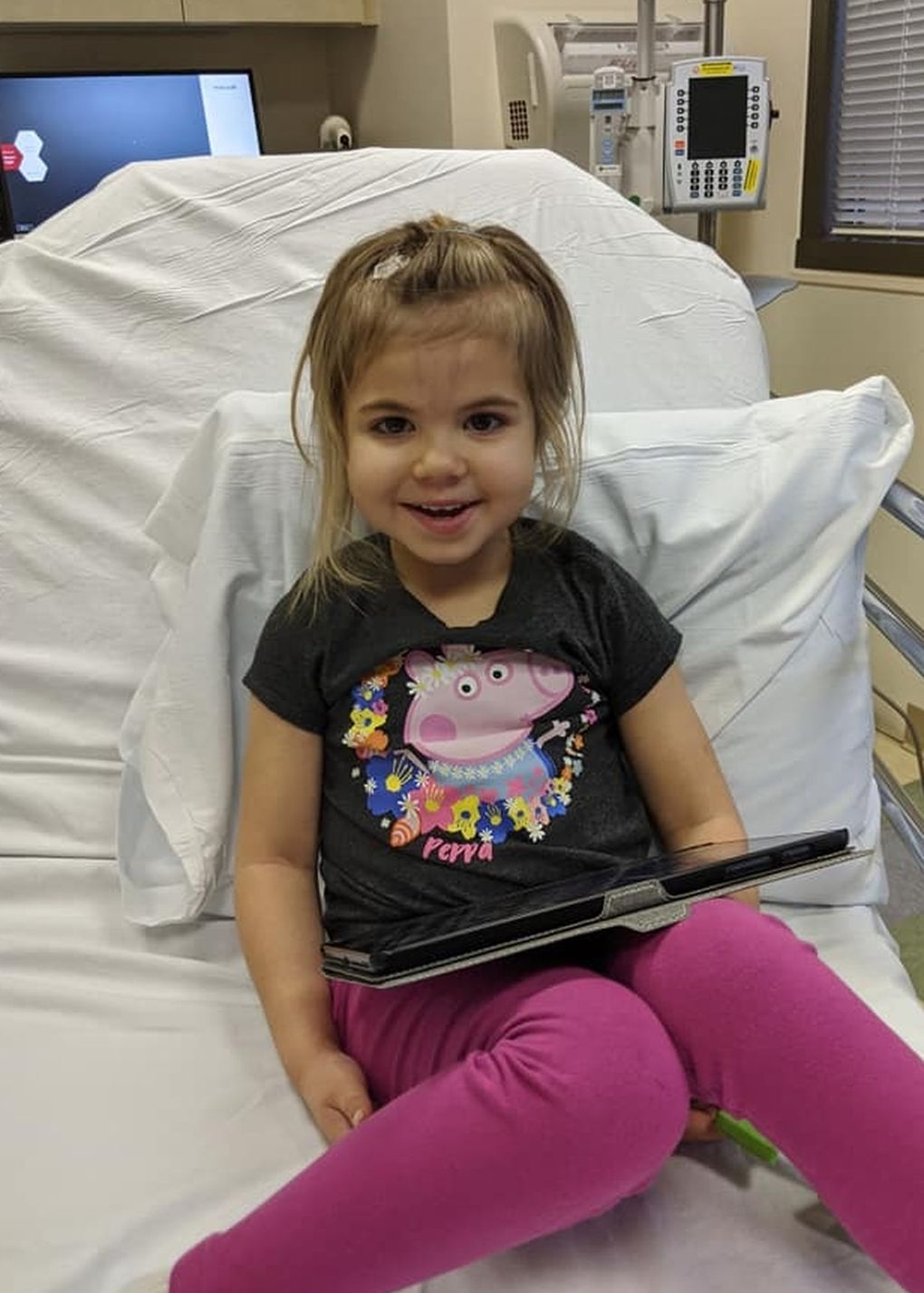 Evelyn Jackson, now 5, was missing developmental markers and was referred to a free genetic test that could provide some answers. She was diagnosed with Batten Disease, but it was caught early enough that, over the last year, and after seeing therapists, she has made a lot of progress. (Courtesy of Mike Jackson)