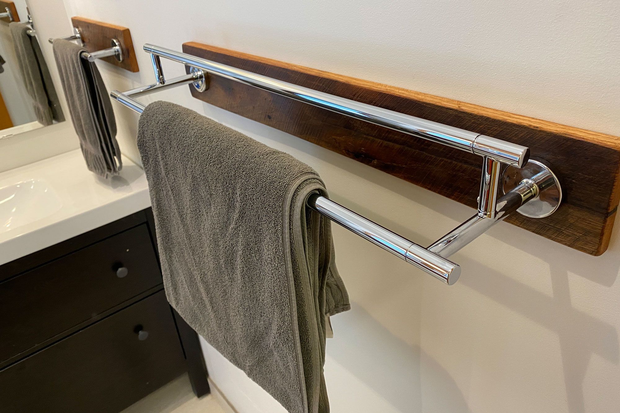 Ensuite discount towel rail