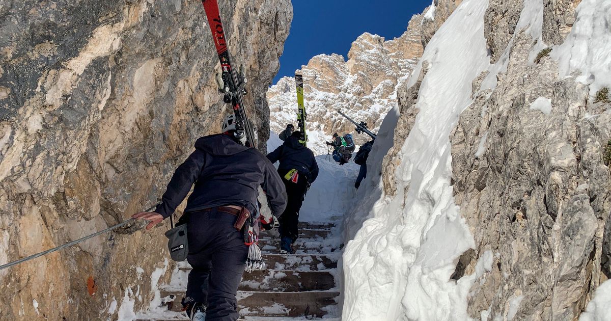 Stairway to heaven Skiers scale 223 steps to downhill start The