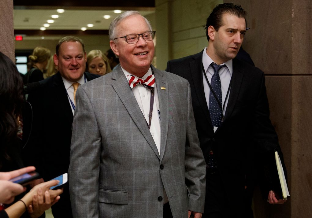 Rep. Ron Wright, R-Texas, seen in 2018, had battled health challenges over the past year including lung cancer treatment. He died Sunday more than two weeks after contracting COVID-19, his office said Monday. He was 67. (AP Photo/Carolyn Kaster, file)