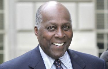 FILE – In this Nov. 27, 2006 file photo, Vernon Jordan, a former adviser to President Clinton, walks outside the Woodrow Wilson Center in Washington. Jordan, who rose from humble beginnings in the segregated South to become a champion of civil rights before reinventing himself as a Washington insider and corporate influencer, died Tuesday, March 2, 2021, according to a statement from his daughter. He was 85. (AP Photo/Lawrence Jackson, File) NY109 NY109
