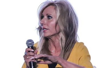 Author and speaker Beth Moore speaks during a panel on sexual abuse during the Southern Baptist Convention annual meeting at the Birmingham-Jefferson Convention Complex in Birmingham, Ala. on June 10, 2019. (Adelle M. Banks/Religion News Service via AP) NYPS201 NYPS201