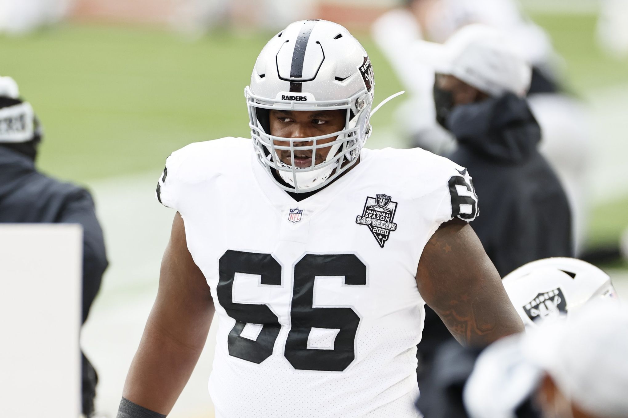 Seattle Seahawks guard Gabe Jackson (66) leaves the field at