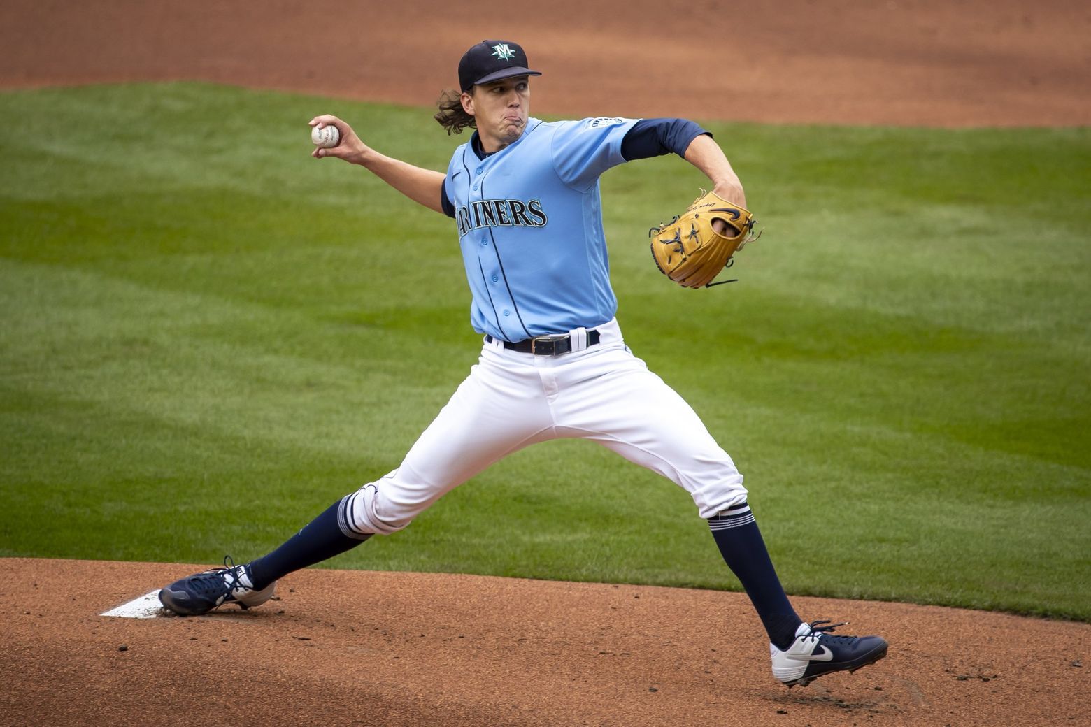 Mariners' top pitching prospect Logan Gilbert gets a glimpse of future battles the Angels in his first start of the spring | The Seattle Times