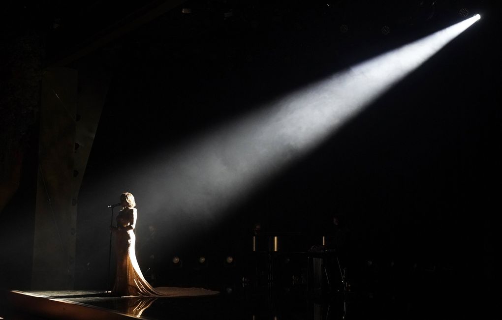 Mickey Guyton performs “Black Like Me” at the 63rd Grammy Awards at the Los Angeles Convention Center, Tuesday, March 9, 2021. The awards show airs on March 14 with both live and prerecorded segments. (Chris Pizzello / Invision / AP)