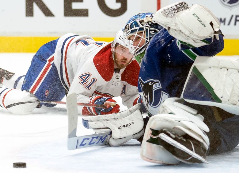 Carey Price, of Vancouver, B.C., receives his Montreal Canadiens