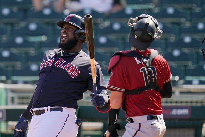 San Diego Padres' Franmil Reyes at bat during the sixth inning of